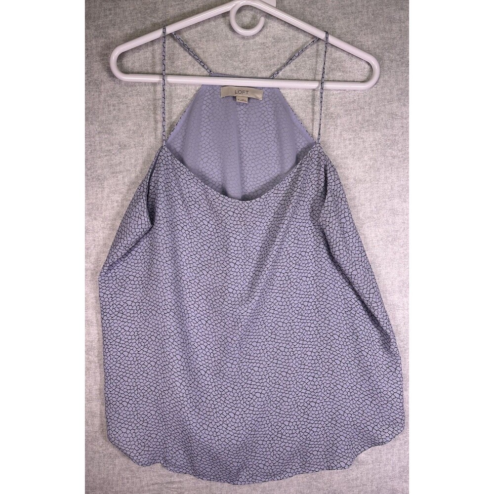 Ann Taylor Loft Halter Camisole Top Womens Size Medium Blue Work EUC